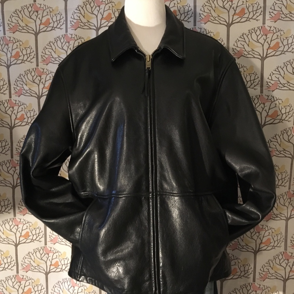 Men’s Marc New York Black Leather Jacket EUC